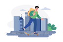 پیش‌نمایش فایل pizza-delivery-boy-on-a-skateboard-6217505 از پک غذا و نوشیدنی