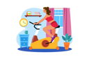 پیش‌نمایش فایل girl-using-gym-cycle-6310531 از پک فعالیت ورزشی