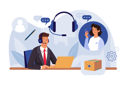 پیش‌نمایش فایل businessman-wearing-headset-talking-to-a-caller-in-customer-services-center-6310489 از پک پشتیبانی مشتریان