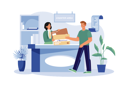 پیش‌نمایش فایل customer-service-staff-at-the-office-counter-area-receive-credit-card-6310492 از پک پشتیبانی مشتریان