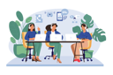 پیش‌نمایش فایل group-of-female-operators-working-at-call-center-6310498 از پک پشتیبانی مشتریان