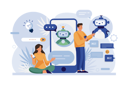 پیش‌نمایش فایل people-talk-with-chatbot-robots-in-smartphone-app-6310503 از پک پشتیبانی مشتریان