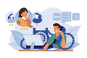 پیش‌نمایش فایل salesperson-calling-by-telephone-to-a-potential-customer-6310486 از پک پشتیبانی مشتریان