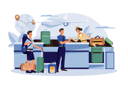 پیش‌نمایش فایل the-flight-attendant-guides-the-passenger-to-check-in-at-the-counter-6310505 از پک پشتیبانی مشتریان