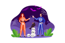 پیش‌نمایش فایل couple-wearing-scary-halloween-costume-6673741 از پک هالووین شاد