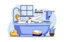 پیش‌نمایش فایل girl-relaxing-in-the-bath-during-quarantine-6673684 از پک مردم در قرنطینه