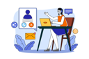 پیش‌نمایش فایل online-woman-assistant-with-headphones-6765213 از پک فعالیت‌های تجاری