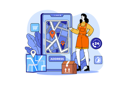 پیش‌نمایش فایل a-girl-tracking-parcel-using-track-id-6840058 از پک خرید آنلاین