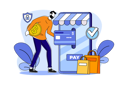 پیش‌نمایش فایل male-customer-pay-bill-using-credit-card-6840049 از پک خرید آنلاین