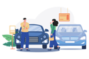 پیش‌نمایش فایل buyer-choosing-automobile-in-store-6920996 از پک نمایشگاه خودرو