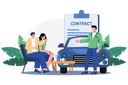 پیش‌نمایش فایل car-dealer-explaining-sales-contract-to-a-couple-buying-a-car-6920989 از پک نمایشگاه خودرو