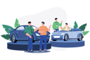 پیش‌نمایش فایل car-dealer-showing-car-to-customers-6920995 از پک نمایشگاه خودرو
