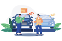 پیش‌نمایش فایل car-showroom-manager-dealing-with-car-6920993 از پک نمایشگاه خودرو