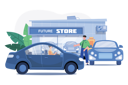 پیش‌نمایش فایل female-customer-taking-test-ride-of-new-car-6921000 از پک نمایشگاه خودرو