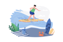 پیش‌نمایش فایل boy-going-surfing-at-the-beach-6985332 از پک تعطیلات تابستانی