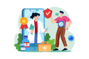 پیش‌نمایش فایل man-finding-the-best-doctor-in-the-medical-app-7131162 از پک سلامت و پزشکی