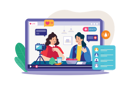 پیش‌نمایش فایل female-social-media-influencers-doing-a-live-stream-7131123 از پک پخش ویدیویی