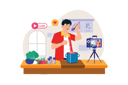 پیش‌نمایش فایل happy-man-cooking-dishes-in-the-kitchen-on-a-live-stream-7131129 از پک پخش ویدیویی