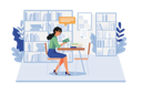 پیش‌نمایش فایل girl-reading-a-book-in-the-library-7345148 از پک بازگشت به مدرسه