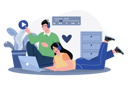پیش‌نمایش فایل couple-listening-podcast-show-7345158 از پک پادکست زنده