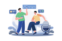 پیش‌نمایش فایل friends-talking-while-having-the-podcast-7345168 از پک پادکست زنده