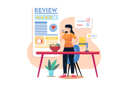پیش‌نمایش فایل blogger-woman-trying-food-and-making-review-7345194 از پک غذا و نوشیدنی