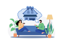 پیش‌نمایش فایل couple-sitting-on-sofa-thinking-about-new-house-7345499 از پک عملیات وام‌دهی