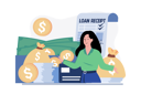 پیش‌نمایش فایل girl-with-loan-money-7345486 از پک عملیات وام‌دهی