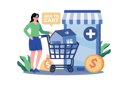 پیش‌نمایش فایل a-girl-adds-a-house-to-her-shopping-cart-7390770 از پک خانه‌های اجاره‌ای