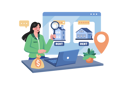 پیش‌نمایش فایل a-woman-finding-a-house-for-rent-online-7390769 از پک خانه‌های اجاره‌ای
