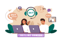 پیش‌نمایش فایل call-center-agent-with-headset-working-on-support-hotline-7477882 از پک پشتیبانی مشتریان