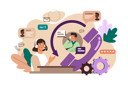 پیش‌نمایش فایل female-operators-working-with-customers-at-the-call-center-7477881 از پک پشتیبانی مشتریان