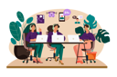 پیش‌نمایش فایل group-of-female-operators-working-at-call-center-7477883 از پک پشتیبانی مشتریان