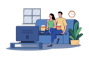 پیش‌نمایش فایل a-couple-watching-tv-in-the-living-room-7821094 از پک مردم در قرنطینه