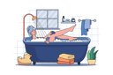 پیش‌نمایش فایل girl-relaxing-in-the-bath-during-quarantine-7821089 از پک مردم در قرنطینه