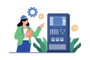 پیش‌نمایش فایل woman-analysing-machine-controlling-system-8092989 از پک اتوماسیون تولید