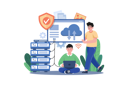 پیش‌نمایش فایل team-worked-on-cloud-hosting-8092397 از پک فناوری مدرن