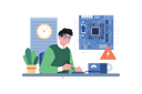 پیش‌نمایش فایل young-man-working-on-ai-circuit-8092400 از پک فناوری مدرن