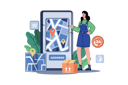 پیش‌نمایش فایل a-girl-tracking-parcel-using-track-id-8123080 از پک خرید آنلاین