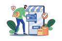 پیش‌نمایش فایل male-customer-pay-bill-using-credit-card-8123071 از پک خرید آنلاین
