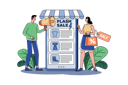 پیش‌نمایش فایل marketing-man-announcing-online-flash-sale-8123076 از پک خرید آنلاین