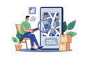 پیش‌نمایش فایل young-man-tracking-his-parcel-8123083 از پک خرید آنلاین