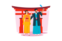 پیش‌نمایش فایل couple-takes-photos-with-traditional-costumes-of-locality-8652938 از پک سفر و تعطیلات