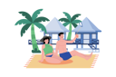 پیش‌نمایش فایل couple-chooses-a-peaceful-resort-to-relax-8708597 از پک سفر و تعطیلات