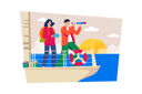 پیش‌نمایش فایل cruise-ship-staff-organizing-on-board-activities-and-excursions-for-passengers-8754977 از پک تعطیلات و سفر