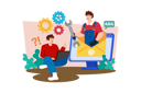 پیش‌نمایش فایل help-desk-analyst-providing-technical-assistance-to-customers-via-phone-email-or-chat-8978974 از پک پشتیبانی مشتریان