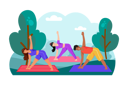پیش‌نمایش فایل a-group-of-friends-gathers-for-a-morning-yoga-session-in-the-park-8978991 از پک فعالیت‌های صبحگاهی