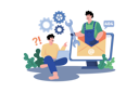 پیش‌نمایش فایل help-desk-analyst-providing-technical-assistance-to-customers-via-phone-email-or-chat-9026212 از پک پشتیبانی مشتریان