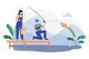پیش‌نمایش فایل a-couple-goes-for-a-morning-fishing-trip-on-a-nearby-lake-9026236 از پک فعالیت‌های صبحگاهی
