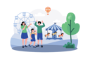پیش‌نمایش فایل a-family-visits-a-nearby-amusement-park-for-a-fun-filled-morning-of-rides-and-attractions-9026246 از پک فعالیت‌های صبحگاهی